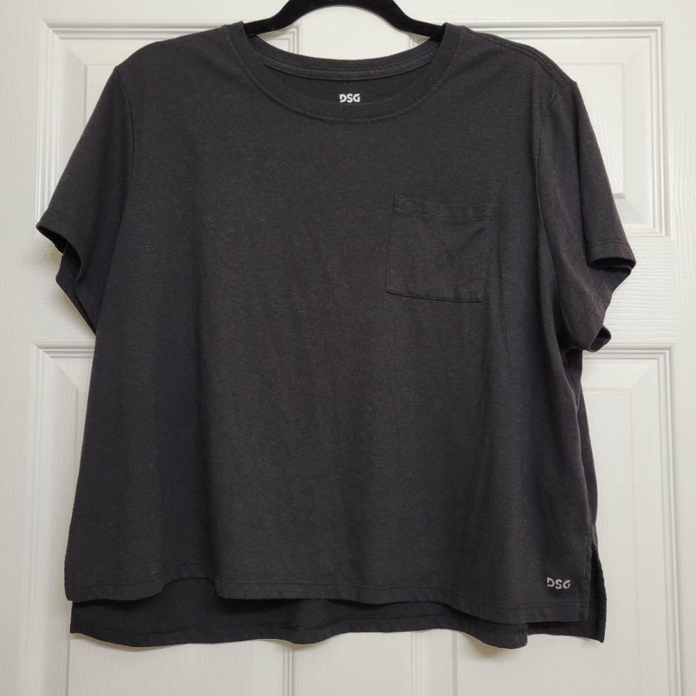 Women's DSG Black Crew Neck Crop Top, Size 2XL
